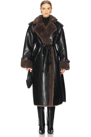 WeWoreWhat TRENCHCOAT BONDED FAUX FUR in . Size M, S.