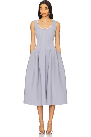 Self-Portrait MIDI-KLEID DRESS in Blue,Slate. Size M, S, XS.