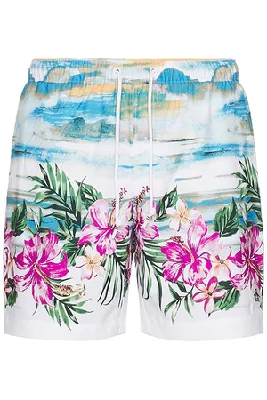 Original Penguin 7 Volley All Over Print Hibiscus Scene Swim Trunk in . Size M, S, XL/1X.