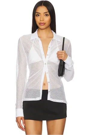 Goldie Estelle All Fishnet Shirt in . Size M, S, XL, XS.