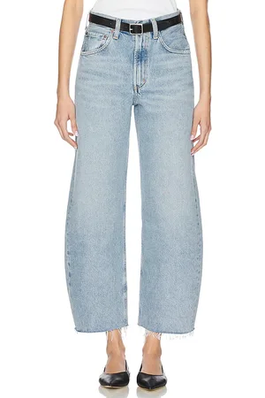 AGOLDE Low Curve Fray in . Size 25, 26, 27, 28, 29, 30, 31, 32, 33, 34.