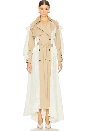 Rokh TRENCHCOAT-KLEID in Ivory,Beige. Size 38/6.