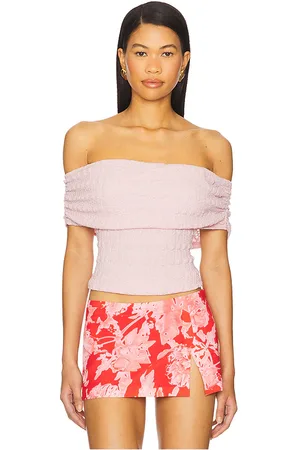 ASTR Off Shoulder Textured Knit Top in . Size M, S, XS.