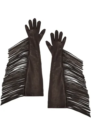 Manokhi LANGE LEDERHANDSCHUHE MIT FRANSEN in . Size 7.