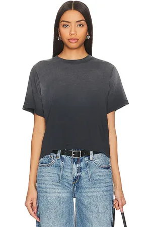 Michael Lauren CROPPED-T-SHIRT MIT BOXY-FORM UND FARBVERLAUF HESTER in . Size M, S, XS, XXL/2X.