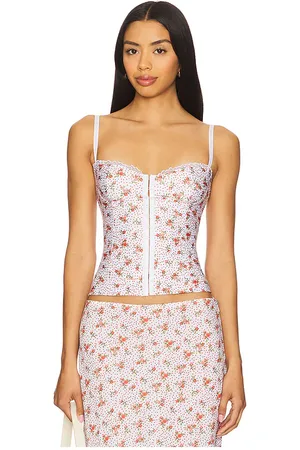 Bella Venice BIKINI-OBERTEIL MIT BUSTIER CAROLINE in Red,Ivory. Size M.