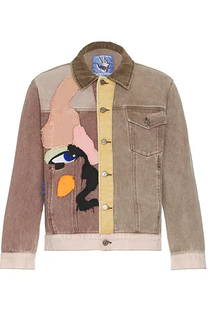 KIDSUPER STUDIOS Patchwork Face Colorblocked Twill Jacket in . Size M, S, XL.