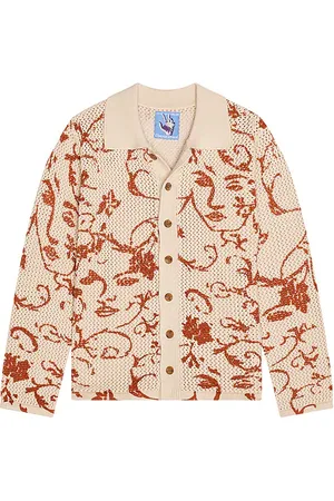 KIDSUPER STUDIOS KURZARMBLUSE MIT KNOPFVERSCHLUSS FACE in . Size M, S, XL.