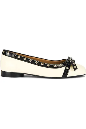 Ganni Eyelets Bow Ballerina in . Size 38, 39, 40.