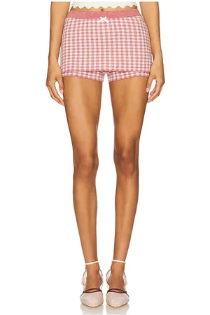 For Love & Lemons Gingham Knit Skort in . Size M, S, XL, XS.