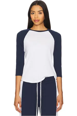 Michael Lauren SHIRT KATYA RAGLAN in Navy,White. Size S, XS.