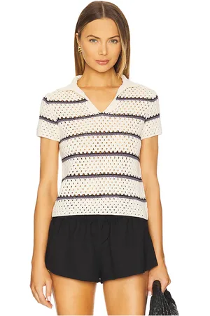 Vince Macrame Stripe Henley Top in . Size M, S, XS.