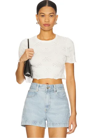 Minkpink Bowie Pointelle Knit Tee in . Size M, S, XS.