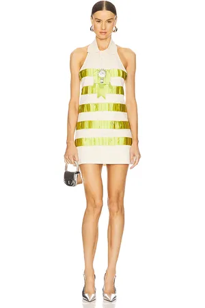 AREA KLEID IM POLO-STYLE CRYSTAL in Cream,Green. Size M, S, XS.