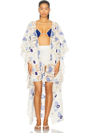 Agua Bendita KLEID DARA in Ivory,Blue.