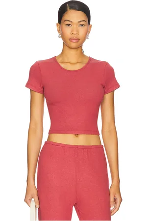 Leset Lauren Crop Slim Fit Tee in . Size M, S, XL, XS.