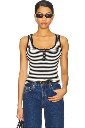 ANINE BING TOP ALESSIA in Black,White. Size M, S, XS.