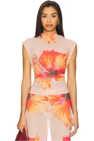 GOOD AMERICAN TANK-TOP in Orange,Neutral. Size S, XS.