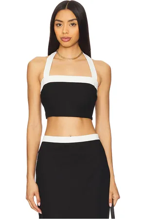 4th & Reckless CROPPED-TOP MIT NECKHOLDER BREA in . Size M, S, XL, XS.