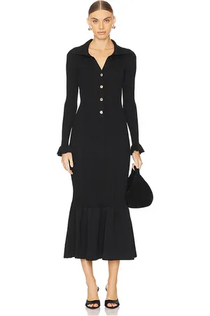 Self-Portrait MIDIKLEID MIT RIPPSTRUKTUR RIBBED KNIT in . Size S.