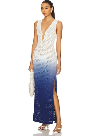 Runaway The Label MAXIKLEID REINA in Ivory,Navy. Size M, S, XL, XS.