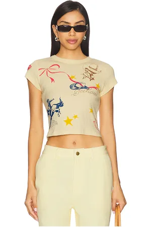 DAYDREAMER SHIRT WESTERN FLASH POINTELLE in Cream,Lemon. Size M, S, XL, XS.