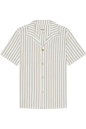 Rhythm KURZÄRMELIGES SHIRT SEERSUCKER STRIPE in . Size M, S, XL/1X.