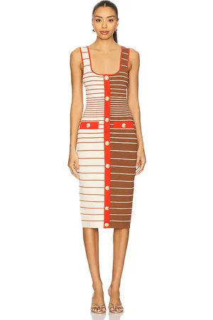 Retrofete KLEID LYLE in Brown,Cream. Size M, S, XS, XXS.