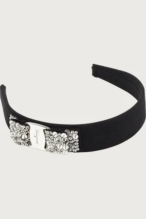 Salvatore Ferragamo Stirnband aus Ripsband mit Vara-Schleife und Pailletten