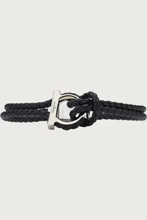 Salvatore Ferragamo Seefahrer-Look für dieses geflochtene Armband aus Kalbsleder mit Gancini-Detail und Magnetverschluss