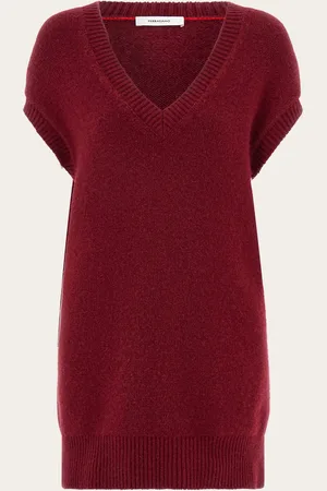 Salvatore Ferragamo Die vielseitige und coole Oversize-Weste wird aus weichem, einfarbigem Kaschmir mit V-Ausschnitt und überschnittener Schulter angeboten