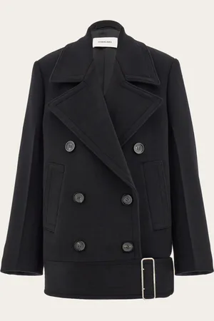 Salvatore Ferragamo Die Oversize-Matrosenjacke ist der Herrenoberbekleidung der 20er Jahre nachempfunden, gefertigt aus einem Mischkaschmirgewebe mit kompaktem, flauschigem Griff