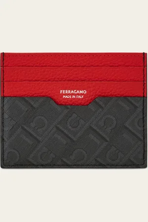 Salvatore Ferragamo Kreditkartenetui aus gehämmertem Kalbsleder mit Steckplätzen auf beiden Seiten für perfekte Funktionsgerechtigkeit