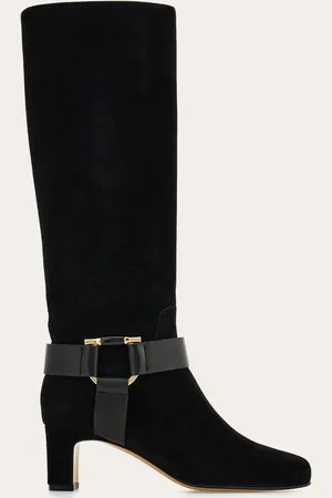 Salvatore Ferragamo Stiefel mit Röhrenkonstruktion aus geschmeidigem Veloursleder in den wärmsten Farbtönen der Saison