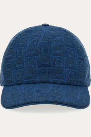 Salvatore Ferragamo Baseballcap aus reinem Baumwollcanvas in Jacquardverarbeitung mit Gancini Monogram Textur