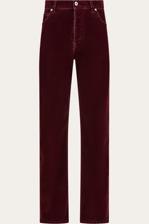 Salvatore Ferragamo Basic der Alltagsuniform: 5-Pocket-Hose aus beflockter Baumwolle mit Samteffekt, die im Stück in den Nuancen der Saison gefärbt wurde