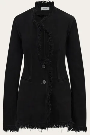 Salvatore Ferragamo Bei Maximilian Davis findet die Kreativität in diesem femininen Blazer aus Denim eine neue Gestalt
