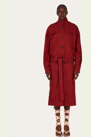 Salvatore Ferragamo Weiter Großstadt-Staubmantel mit niedrigem Bund und Taillenband