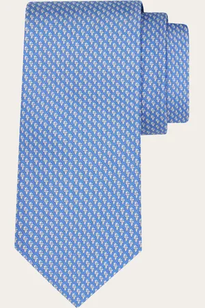 Salvatore Ferragamo Bei dieser frischen und verspielten Krawatte aus reiner Seide wird die formelle Ausstrahlung des Accessoires mit einem Muster aus Mikro-Eistüten in Kontrastfarbe kombiniert