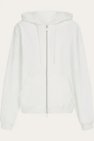 Salvatore Ferragamo Sportlich-schickes Sweatshirt in Chenille aus Biobaumwolle mit verstellbarer Kapuze und Kordelzug
