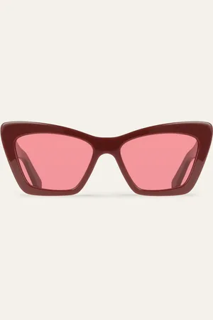 Salvatore Ferragamo Damen-Sonnenbrille in Cat-Eye-Form mit dicken Profilen aus Acetat und geometrischen Bügeln