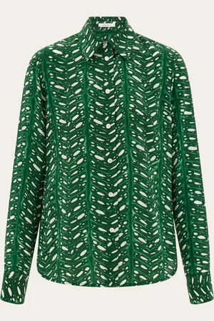 Salvatore Ferragamo Ein leuchtender botanischer Print mit Tropen-Inspiration ziert diese Bluse mit schlichtem Schnitt