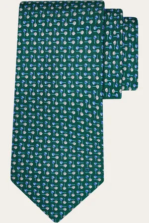 Salvatore Ferragamo Diese Krawatte aus reiner Seide mit einem grafischen Muster aus Lutschern in Kontrastfarben ist perfekt, um die Strenge einer besonders formellen Garderobe zu brechen