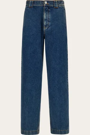 Salvatore Ferragamo Hose im Workwear-Stil aus gewaschenem, laserbehandeltem Denim mit Stonewashed-Effekt und Used-Optik