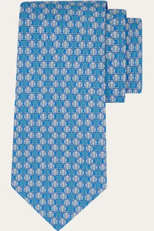 Salvatore Ferragamo Krawatte aus reiner Seide mit einem raffinierten Pünktchen-Gancini-Muster in mehrfarbigen Überlagerungen, fast mit Optical-Effekt