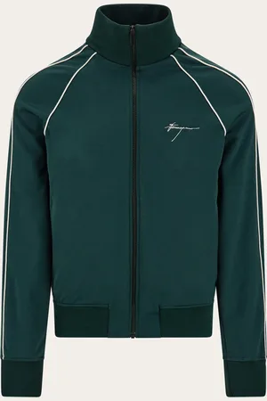 Salvatore Ferragamo Sweatshirt aus Funktionsjersey im Stil der Siebziger Jahre mit Raglan-Ärmeln und Strickeinsätzen an Hals-, Körper- und Ärmelabschlüssen
