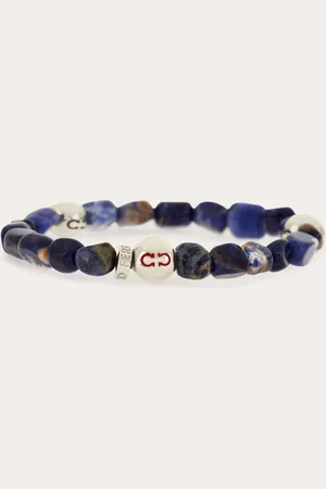 Salvatore Ferragamo Armband aus Perlen in organischen Formen und Kugeln mit Palladium-Finish, die mit einem Doppel-Gancini-Element verziert sind