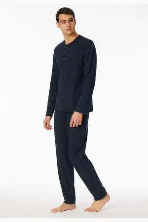 Schiesser Shirt langarm Knopfleiste nachtblau - Mix+Relax 52