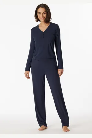 Schiesser Shirt langarm Modal V-Ausschnitt Knopfleiste - Mix+Relax 34