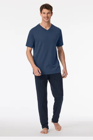 Schiesser Shirt kurz arm V-Ausschnitt royal - Mix+Relax 48